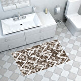 Dekoreko Kaymaz Taban Djt Banyo Halısı Yıldız Deri İskandinav F5128