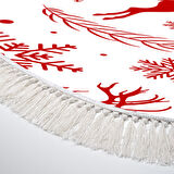 Alanur Home Yılbaşına Özel Keçe Dijital Yıkanabilir Oval Halı Chr16M