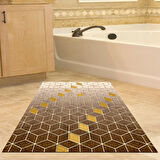 Dekoreko Kaymaz Taban Djt Banyo Halısı Yıldız Deri Modern 719