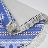 Alanur Home Yılbaşına Özel Keçe Dijital Yıkanabilir Yuvarlak Halı Chr9M