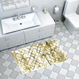 Dekoreko Kaymaz Taban Djt Banyo Halısı Yıldız Deri Modern M5026