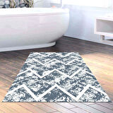 Dekoreko Kaymaz Taban Djt Banyo Halısı Star Pamuk İskandinav F5128