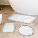 Eko Trend Djt 3 Lü Yıkanabilir Kaymaz Taban Banyo Paspas Seti 1342 Modern