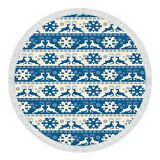 Alanur Home Yılbaşına Özel Pamuk Dijital Yıkanabilir Yuvarlak Halı Chr5M