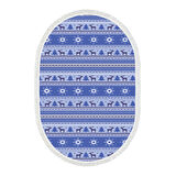 Alanur Home Yılbaşına Özel Pamuk Dijital Yıkanabilir Oval Halı Chr9M