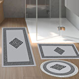 Eko Trend Djt 3 Lü Yıkanabilir Kaymaz Taban Banyo Paspas Seti 656M Modern
