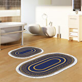 Eko Trend Djt 2 Li Yıkanabilir Kaymaz Taban Oval Banyo Paspas Klozet Takımı 651M Modern