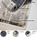 Dekoreko Kaymaz Taban Djt 2 Li Banyo Paspas Takımı Star Pamuk Saçaklı Modern M12271