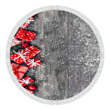 Alanur Home Yılbaşına Özel Keçe Dijital Yıkanabilir Yuvarlak Halı Chr1M