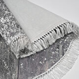 Alanur Home Yılbaşına Özel Keçe Dijital Yıkanabilir Yuvarlak Halı Chr1M