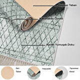 Dekoreko Kaymaz Taban Djt 2 Li Banyo Paspas Takımı Yıldız Deri Saçaklı İskandinav F5079