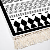 Dekoreko Kaymaz Taban Djt 2 Li Banyo Paspas Takımı Yıldız Deri Saçaklı İskandinav M1273