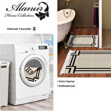 Dekoreko Kaymaz Taban Djt 2 Li Banyo Paspas Takımı Yıldız Deri Saçaklı Modern 1920