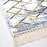 Dekoreko Kaymaz Taban Djt 2 Li Banyo Paspas Takımı Yıldız Deri Saçaklı Modern M5026