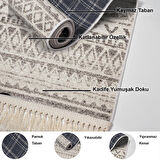 Dekoreko Kaymaz Taban Djt 2 Li Banyo Paspas Takımı Star Pamuk Saçaklı İskandinav F5078