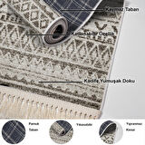 Dekoreko Kaymaz Taban Djt 2 Li Banyo Paspas Takımı Star Pamuk Saçaklı İskandinav F5078