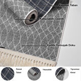 Dekoreko Kaymaz Taban Djt 2 Li Banyo Paspas Takımı Star Pamuk Saçaklı İskandinav F5084