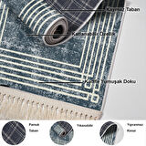 Dekoreko Kaymaz Taban Djt 2 Li Banyo Paspas Takımı Star Pamuk Saçaklı Modern M5142