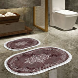Eko Trend Djt 2 Li Yıkanabilir Kaymaz Taban Oval Banyo Paspas Klozet Takımı 616 Klasik