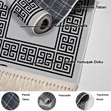 Dekoreko Kaymaz Taban Djt 3 Lü Banyo Paspas Takımı Star Pamuk Karışık Modern 608M