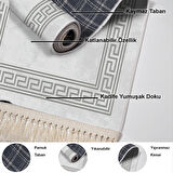 Dekoreko Kaymaz Taban Djt 3 Lü Banyo Paspas Takımı Star Pamuk Karışık Modern 626M