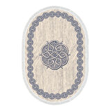 Dekoreko Kaymaz Taban Djt Salon Halısı Star Pamuk Saçaklı Oval Modern 1319