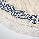 Dekoreko Kaymaz Taban Djt Salon Halısı Star Pamuk Saçaklı Oval Modern 1319