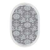 Dekoreko Kaymaz Taban Djt Salon Halısı Star Pamuk Saçaklı Oval Modern 1861M