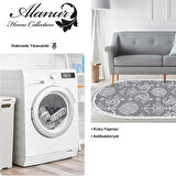 Dekoreko Kaymaz Taban Djt Salon Halısı Star Pamuk Saçaklı Oval Modern 1861M