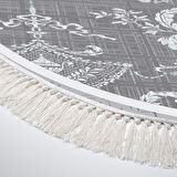 Dekoreko Kaymaz Taban Djt Salon Halısı Star Pamuk Saçaklı Oval Modern 1861M