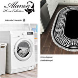 Dekoreko Kaymaz Taban Djt Mutfak Halısı Trend Saçaklı Oval Modern 608M