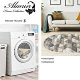 Dekoreko Kaymaz Taban Djt Salon Halısı Yıldız Deri Saçaklı Oval İskandinav 661M