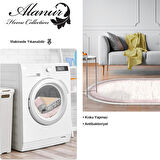 Dekoreko Kaymaz Taban Djt Salon Halısı Yıldız Deri Saçaklı Oval Modern 1342