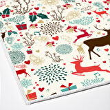 Alanur Home Yılbaşına Özel Keçe Dijital Yıkanabilir Halı Chr13M