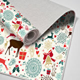 Alanur Home Yılbaşına Özel Keçe Dijital Yıkanabilir Halı Chr13M