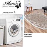 Dekoreko Kaymaz Taban Djt Salon Halısı Star Pamuk Saçaklı Oval Modern 1488