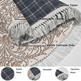 Dekoreko Kaymaz Taban Djt Salon Halısı Star Pamuk Saçaklı Oval Modern 1488