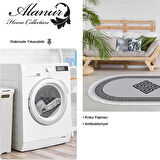 Dekoreko Kaymaz Taban Djt Salon Halısı Star Pamuk Saçaklı Oval Modern 656M