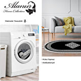 Dekoreko Kaymaz Taban Djt Salon Halısı Star Pamuk Saçaklı Oval Modern 656M