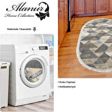 Dekoreko Kaymaz Taban Djt Mutfak Halısı Yıldız Deri Saçaklı Oval İskandinav 661M