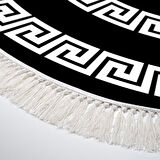 Dekoreko Kaymaz Taban Djt Mutfak Halısı Yıldız Deri Saçaklı Oval Modern 650M