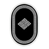 Dekoreko Kaymaz Taban Djt Mutfak Halısı Yıldız Deri Saçaklı Oval Modern 656M