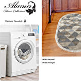 Dekoreko Kaymaz Taban Djt Mutfak Halısı Star Pamuk Saçaklı Oval İskandinav 661M