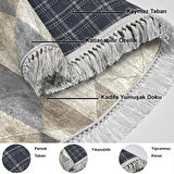 Dekoreko Kaymaz Taban Djt Mutfak Halısı Star Pamuk Saçaklı Oval İskandinav 661M