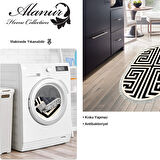 Dekoreko Kaymaz Taban Djt Mutfak Halısı Star Pamuk Saçaklı Oval Modern 658M