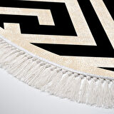 Dekoreko Kaymaz Taban Djt Mutfak Halısı Star Pamuk Saçaklı Oval Modern 658M