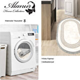 Dekoreko Kaymaz Taban Djt Mutfak Halısı Trend Saçaklı Oval Modern 626M