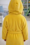 Luna Soft Kız / Erkek Çocuk Kapşonlu Pamuklu Bornoz Peluş Sabahlık |7/8 Yaş Civciv Sarısı
