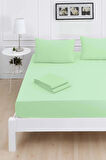 Mirava Premium %100 Pamuk Penye Lastikli Çift Kişilik Çarşaf Takımı (2 Yastık Kılıfı Dahil) Mint 160x200cm