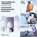 NovStrap Apple iPhone 14 Plus Magsafe Uyumlu Kılıf 6.7 inç Şeffaf Magsafe Kamera Korumalı Kapak